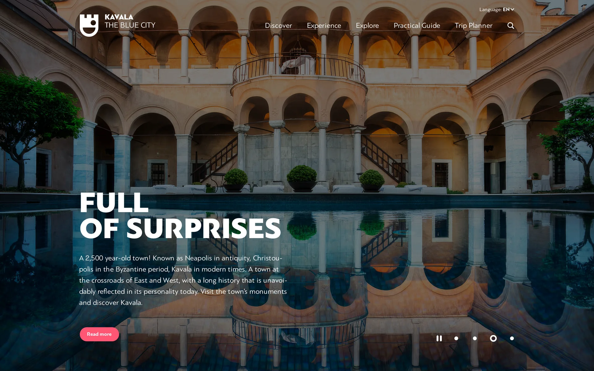 visitkavala.gr – Seite „Full of Surprises“ mit dem Imaret
