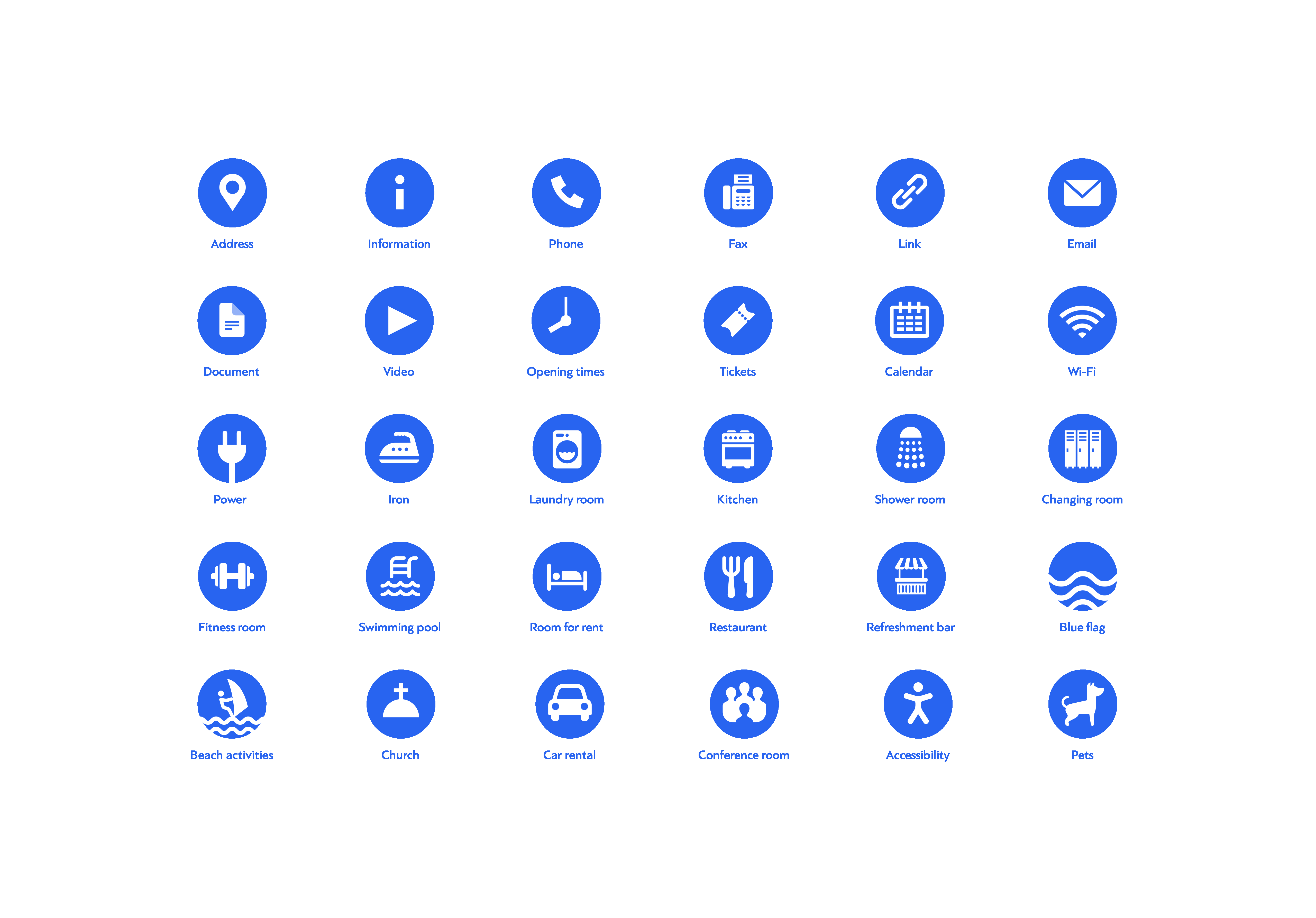 visit kavala – Icon-Set für Ausstattung und Services