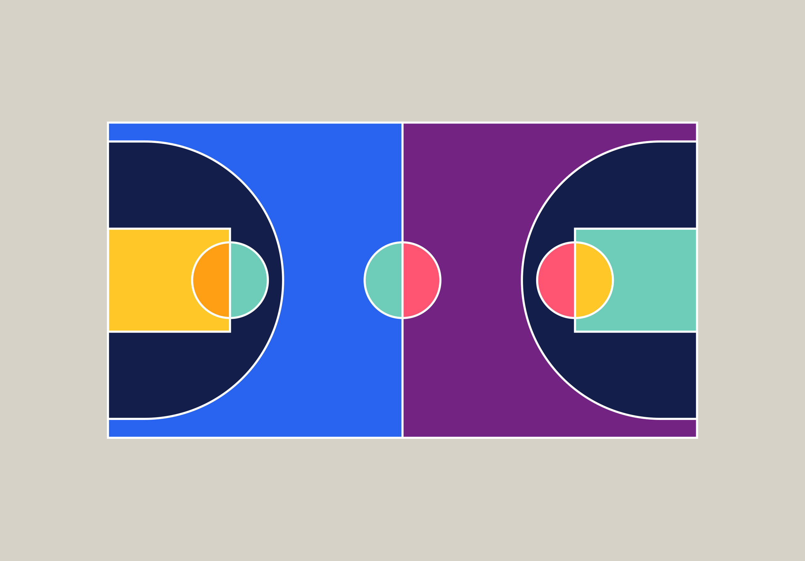 visit kavala – basketball court design in the brand colours
